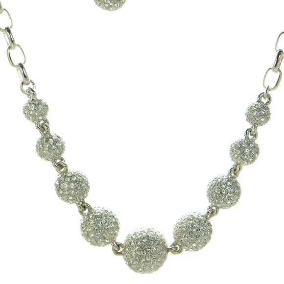 Oscar de la Renta Crystal Sphere Chain-link Necklace